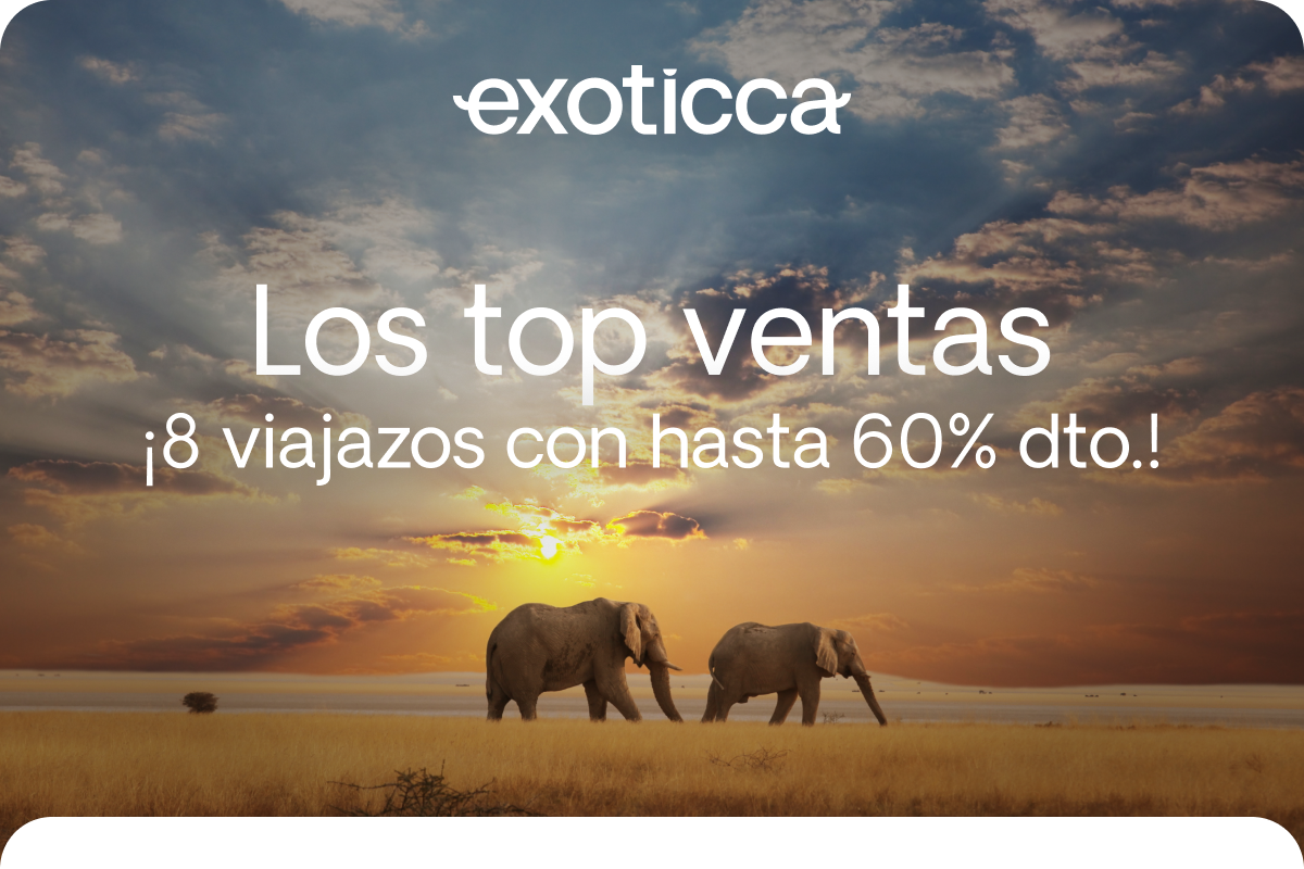Los top ventas del momento ¡8 viajazos con hasta 60% dto.!